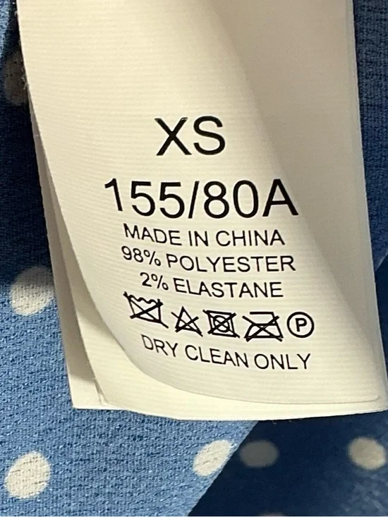 kate spade Blue White Polka Dot Ruffle Sleeve Top Size XS Feminine - Picture 8 of 8